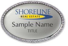 (image for) Shoreline Texas Real Estate Oval Bling Silver badge