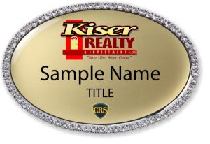 (image for) Kiser Realty Oval Bling Silver Other badge