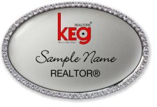 (image for) "KEG Realtors, Inc. Oval Bling Silver badge"
