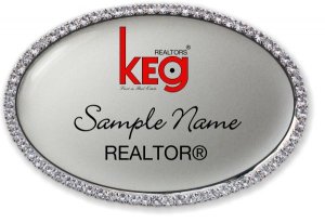 (image for) \"KEG Realtors, Inc. Oval Bling Silver badge\"