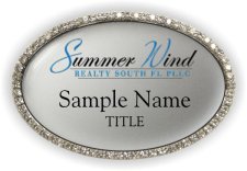 (image for) Summer Wind Realty South FL Oval Bling Silver Other badge