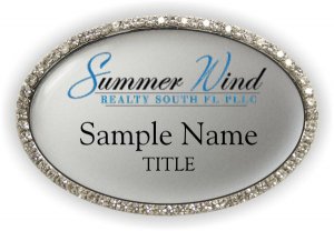 (image for) Summer Wind Realty South FL Oval Bling Silver Other badge