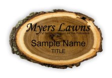 (image for) Myers Lawns Log Laser Engraved badge
