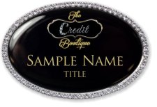 (image for) The Credit Boutique Oval Bling Silver Other badge