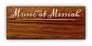 (image for) Music at Messiah Standard Bloodwood Square Corner badge