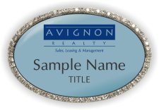 (image for) Avignon Realty Oval Bling Silver Other badge