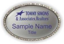 (image for) Tommy Simons @ Associates, Realtors Oval Bling Silver badge