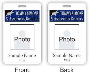 (image for) Tommy Simons & Associates, Realtors Photo ID Vertical Double Sided badge