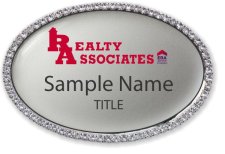 (image for) Realty Associates Oval Bling Silver badge