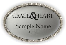 (image for) Grace&Heart Oval Bling Silver badge