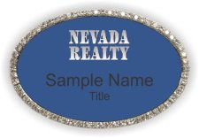 (image for) Nevada realty Oval Bling Silver Other badge