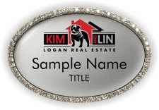 (image for) Kim and Lin - Logan Real Estate Oval Bling Silver Other badge