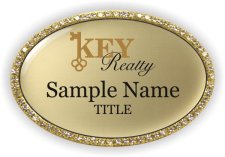 (image for) Key Realty Company Oval Bling Gold badge
