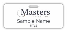 (image for) Masters Title Inc. Shaped White badge