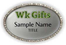 (image for) Wk Gifts Oval Bling Silver Other badge