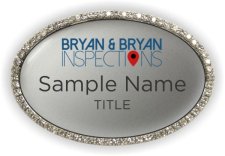 (image for) Bryan & Bryan Inspections Oval Bling Silver badge