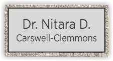 (image for) Dr. Nitara D. Carswell-Clemmons Bling Silver badge