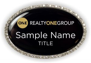 (image for) Realty One Group Oval Bling Silver Other badge