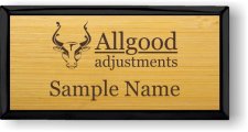 (image for) Allgood Adjustments Executive Black Bamboo Laser Engraved badge