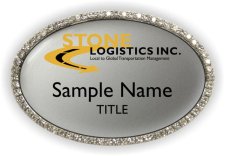 (image for) Stone Logistics, Inc. Oval Bling Silver badge