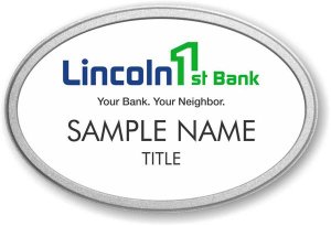 (image for) Lincoln 1st Bank Oval Prestige Pebbled badge