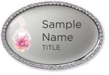 (image for) Enchanted Weddings by Design Oval Bling Silver badge