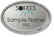 (image for) SoirÃ©es by Lori Oval Bling Silver badge