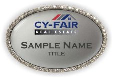 (image for) CyFair Real Estate Oval Bling Silver badge