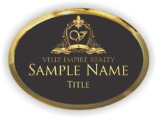 (image for) Veliz Empire Realty Oval Executive Gold and Black badge