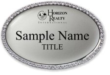 (image for) Horizon Realty International Oval Bling Silver badge
