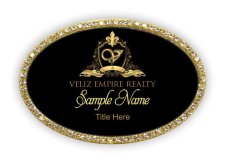 (image for) Veliz Empire Realty Oval Bling Gold and Black badge