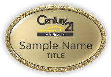 (image for) Century 21 AA Realty Oval Bling Gold badge