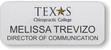(image for) Texas Chiropractic College Silver Round Corners badge