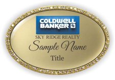 (image for) Coldwell Banker Sky Ridge Realty Oval Bling Gold badge