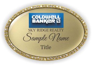 (image for) Coldwell Banker Sky Ridge Realty Oval Bling Gold badge