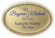 (image for) BayView Medical Rehab Center Oval Bling Gold badge