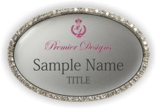 (image for) PREMIER DESIGNS INC. Oval Bling Silver badge