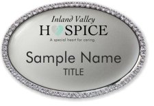 (image for) Inland Valley Hospice Oval Bling Silver badge