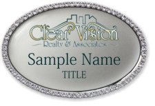 (image for) Clear Vision Realty & Associates Oval Bling Silver badge