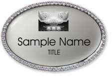 (image for) PLATINUM PARTIES Oval Bling Silver badge