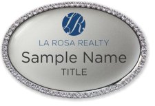 (image for) La Rosa Realty Oval Bling Silver badge