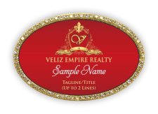 (image for) Veliz Empire Realty Oval Bling Gold and Warm Red badge