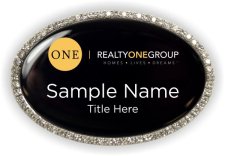 (image for) Realty One Group Oval Bling Silver Other badge