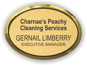 (image for) Charnae\'s Peachy Cleaning Services Executive Gold Oval badge