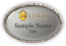(image for) Lewis Real Estate Group Oval Bling Silver badge