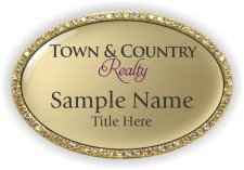 (image for) Town & Country Realty Oval Bling Gold badge