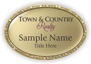 (image for) Town & Country Realty Oval Bling Gold badge