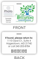 (image for) Wellspring Counseling Services Barcode ID Horizontal Double Sided badge