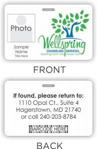 (image for) Wellspring Counseling Services Barcode ID Horizontal Double Sided badge