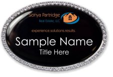 (image for) "Sonya Partridge Real Estate, LLC Oval Bling Silver Other badge"
